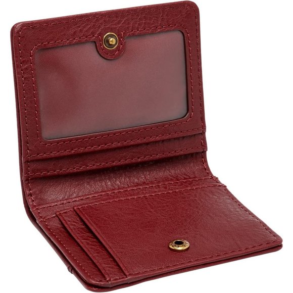 Women's Logan Red Velvet Leather RFID-Blocking Hand Wash Imported Bifold Wallet - Picture 3 of 5